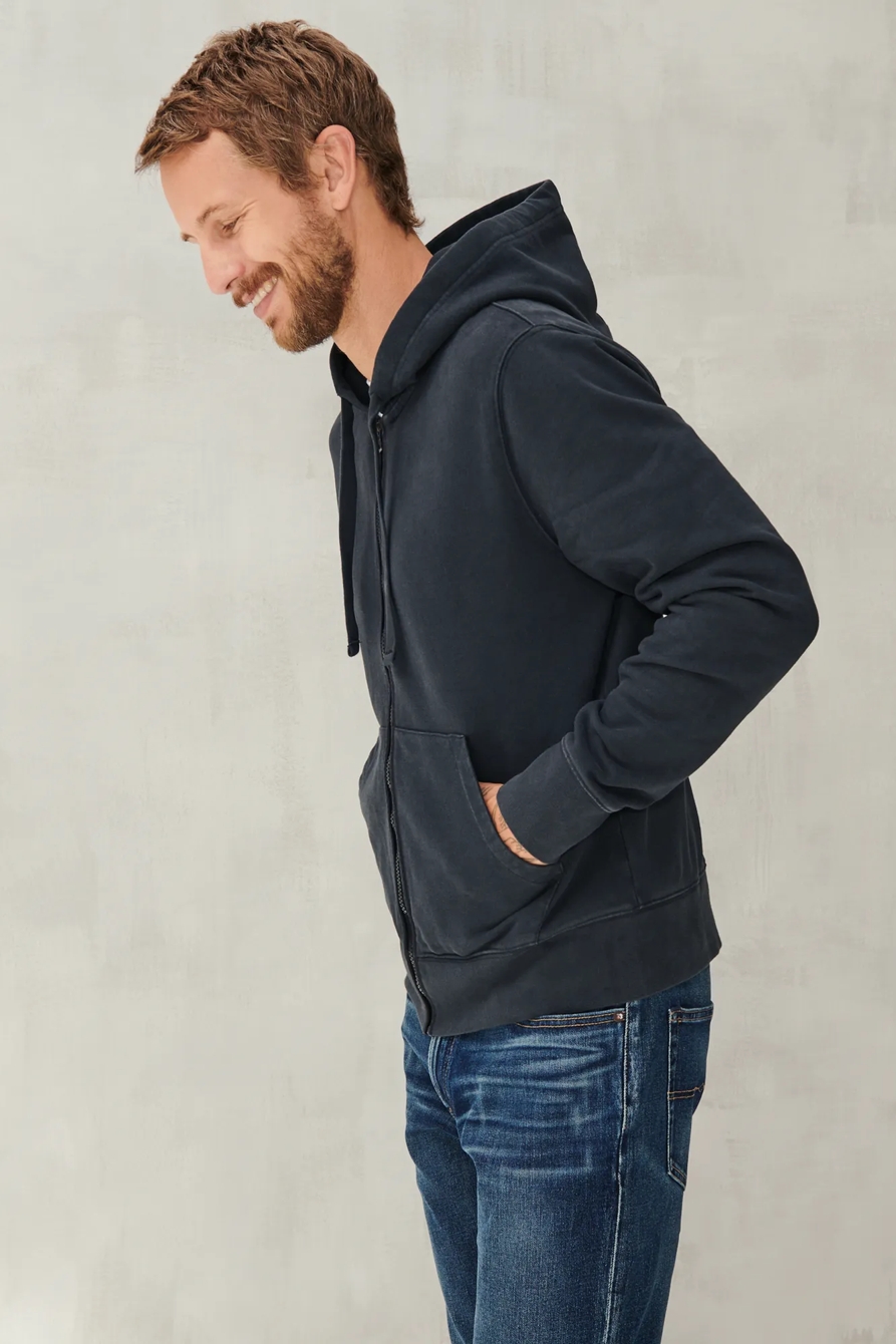 SUEDED TERRY FULL ZIP HOODIE, image 3