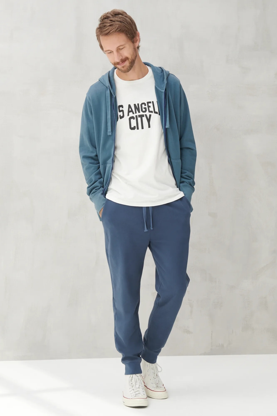 SUEDED TERRY FULL ZIP HOODIE, image 2
