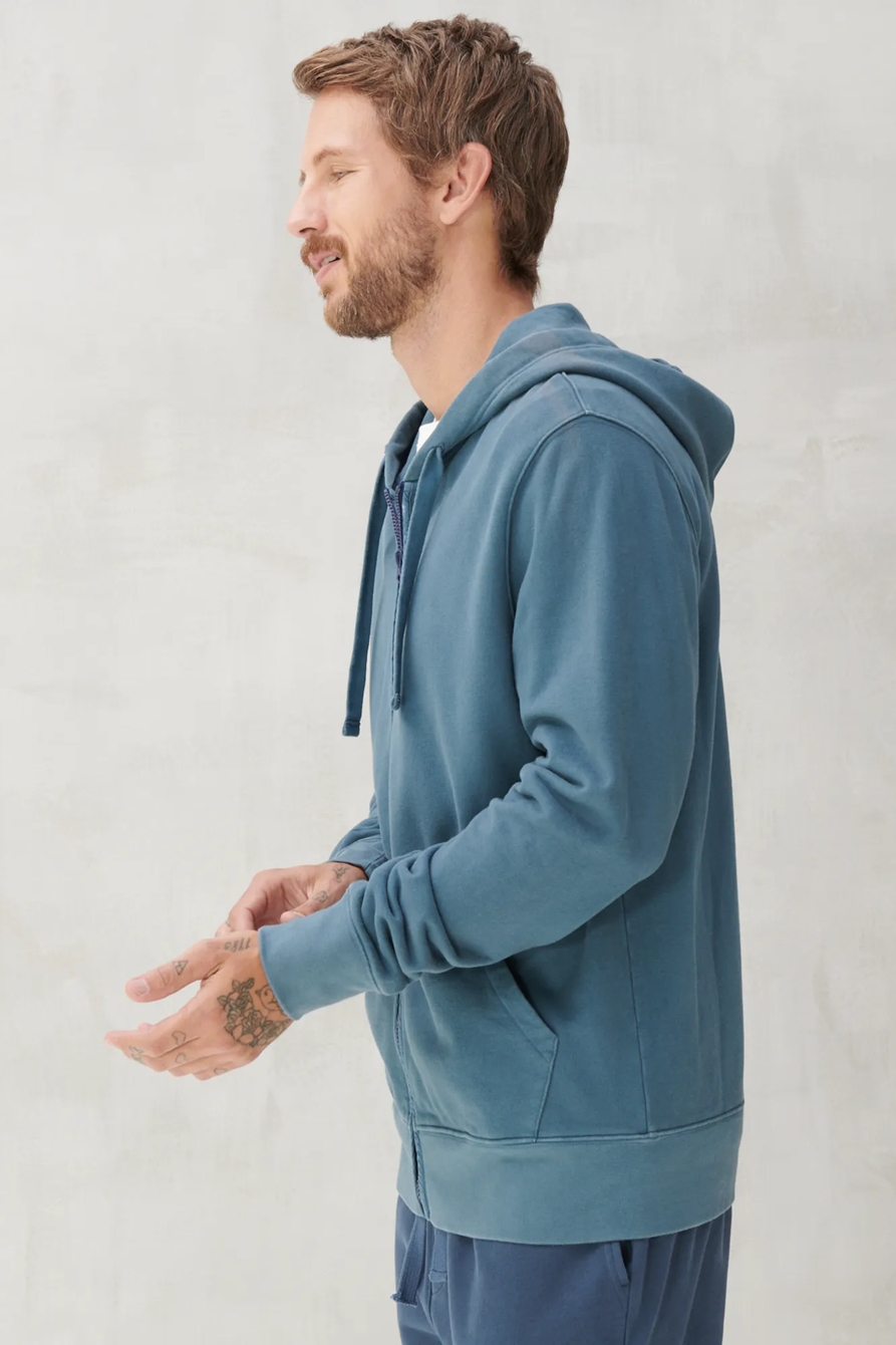 SUEDED TERRY FULL ZIP HOODIE, image 3
