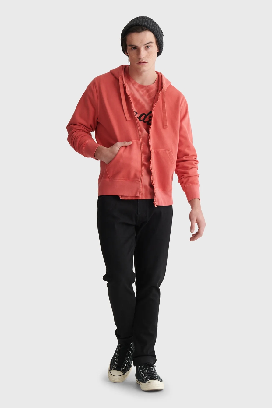 SUEDED TERRY FULL ZIP HOODIE, image 2