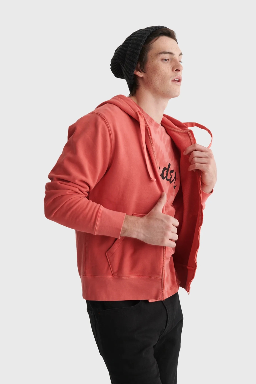 SUEDED TERRY FULL ZIP HOODIE, image 3
