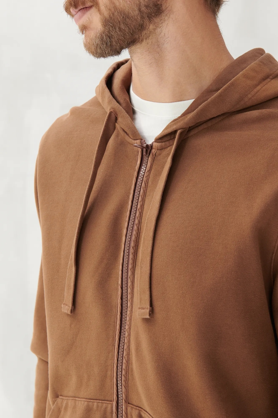 SUEDED TERRY FULL ZIP HOODIE, image 5