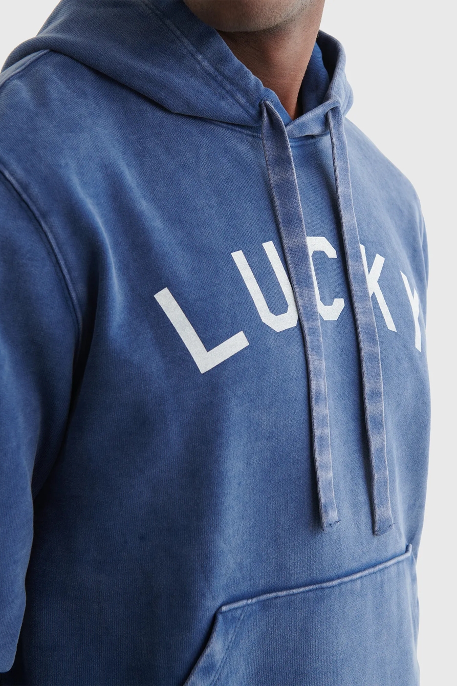 SUEDED TERRY LUCKY VARSITY HOODIE, image 3