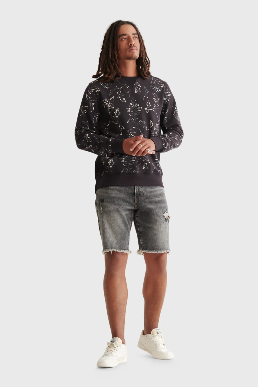 NOVELTY PRINT SUEDED TERRY CREW, image 2