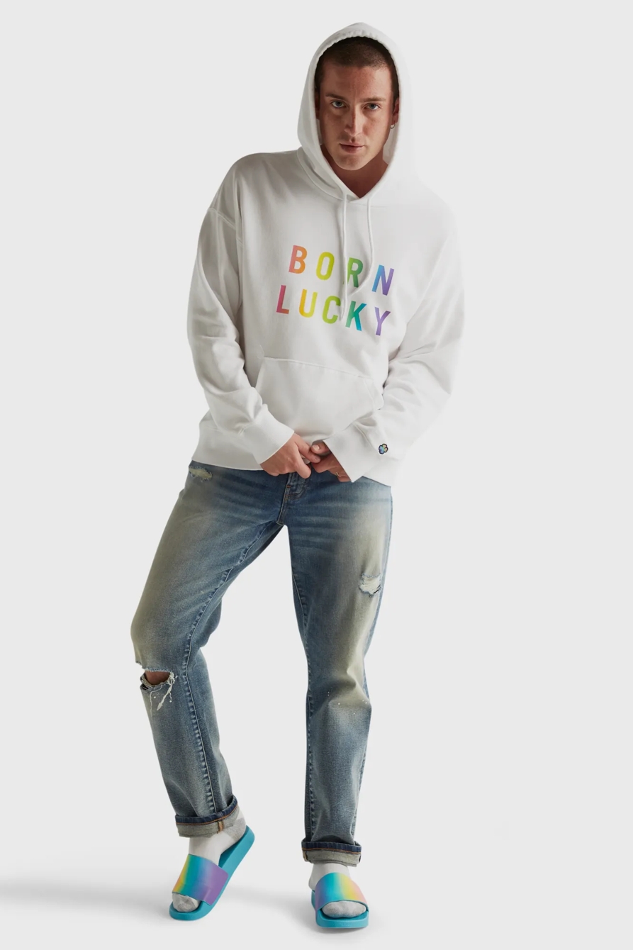 PRIDE BORN LUCKY GENDER NEUTRAL HOODIE, image 2