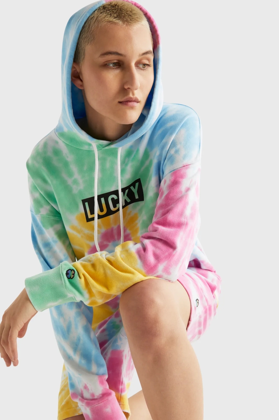 PRIDE TIE DYE LOGO GENDER NEUTRAL HOODIE, image 12