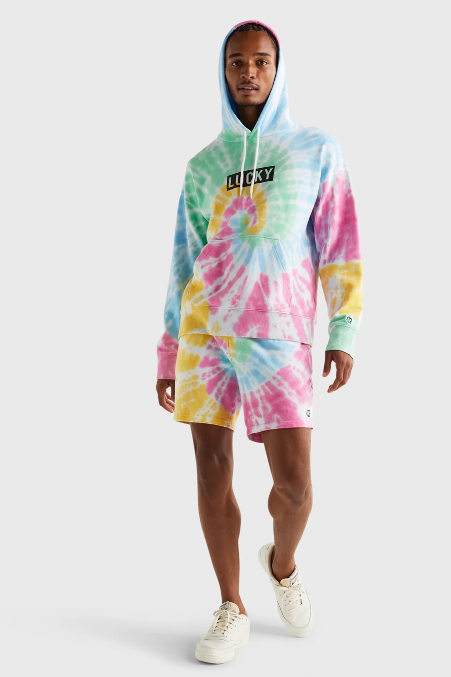 PRIDE TIE DYE LOGO GENDER NEUTRAL HOODIE, image 2