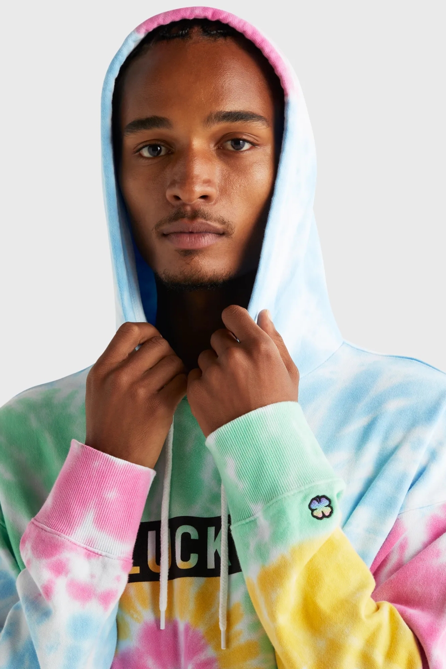 PRIDE TIE DYE LOGO GENDER NEUTRAL HOODIE, image 5