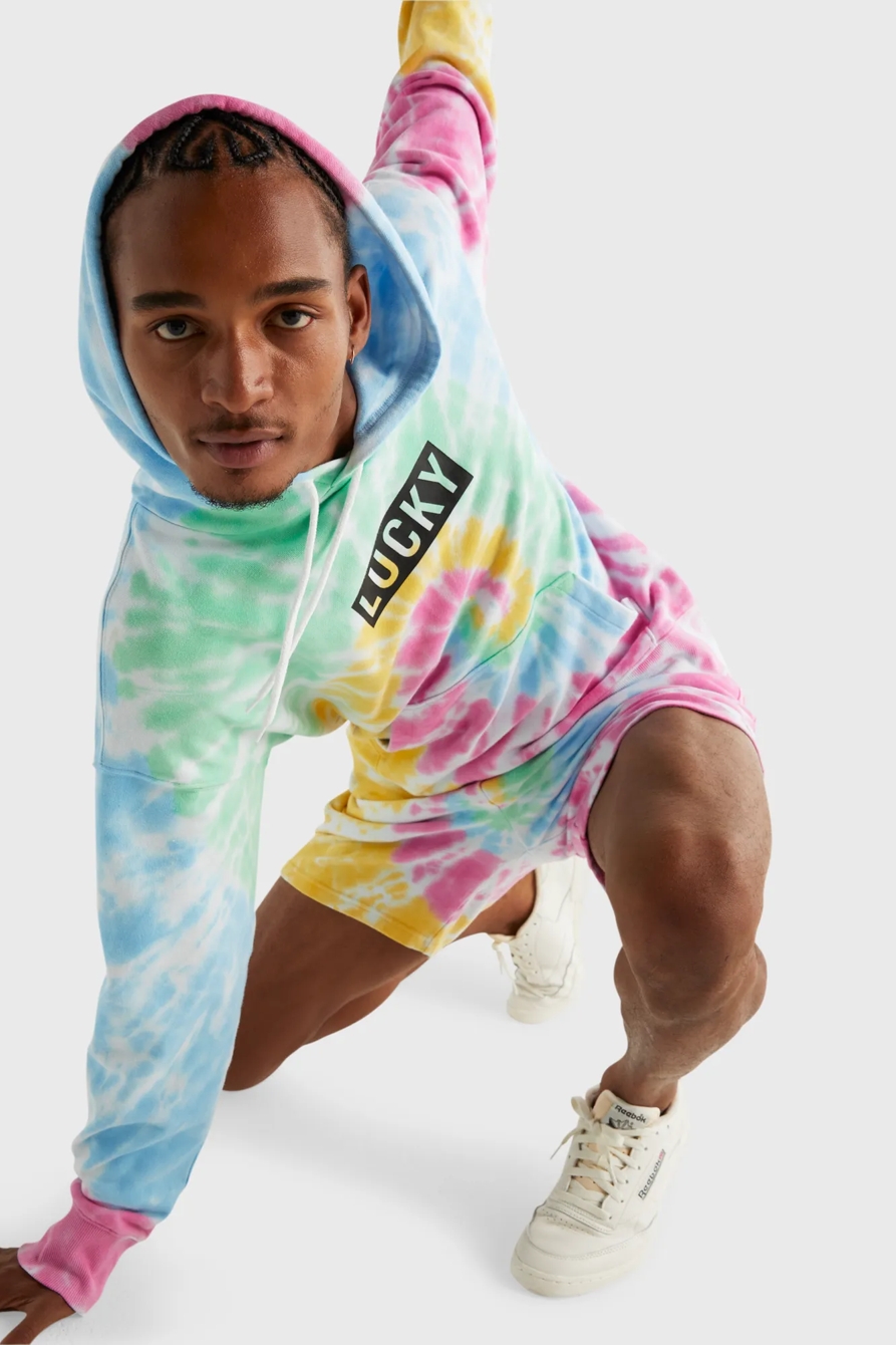 PRIDE TIE DYE LOGO GENDER NEUTRAL HOODIE, image 6