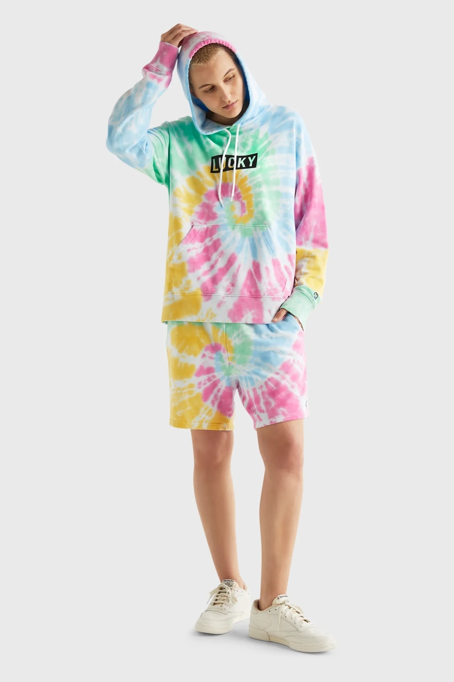 PRIDE TIE DYE LOGO GENDER NEUTRAL HOODIE, image 8