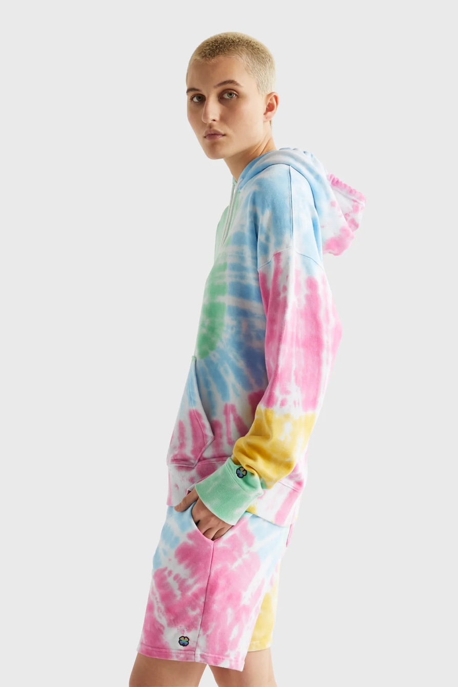 PRIDE TIE DYE LOGO GENDER NEUTRAL HOODIE, image 9