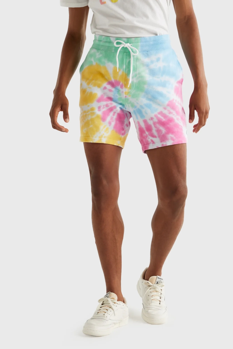 PRIDE TIE DYE CLOVER GENDER NEUTRAL SHORT, image 1