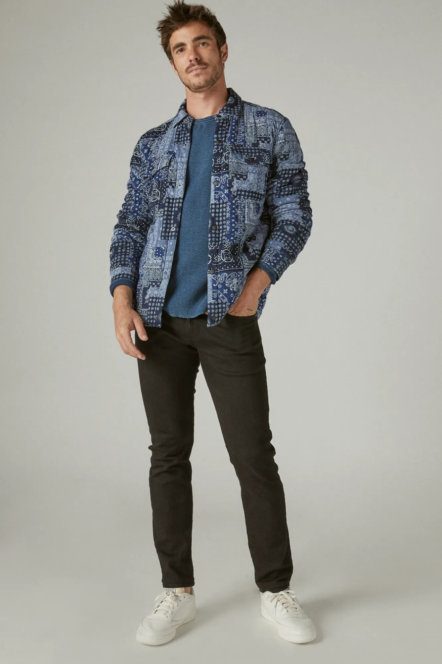 INDIGO JERSEY QUILTED SHIRT JACKET, image 2