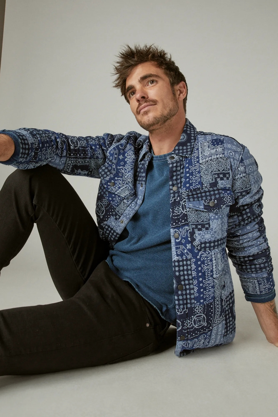 INDIGO JERSEY QUILTED SHIRT JACKET, image 6