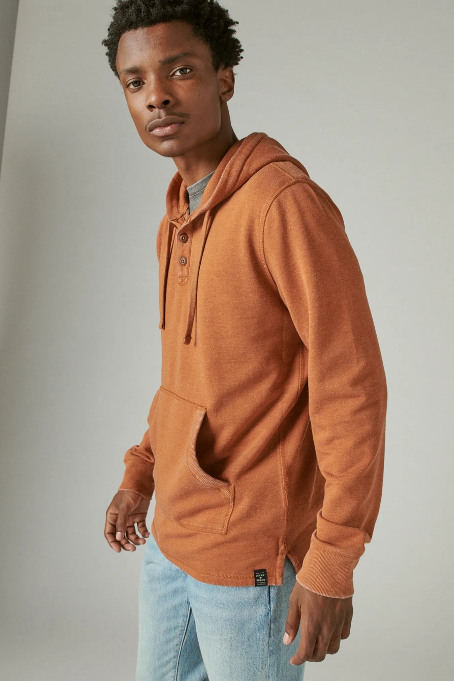 SHASTA HEATHER BUTTON HOODIE, image 3