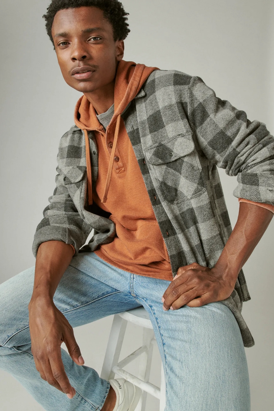 SHASTA HEATHER BUTTON HOODIE, image 6