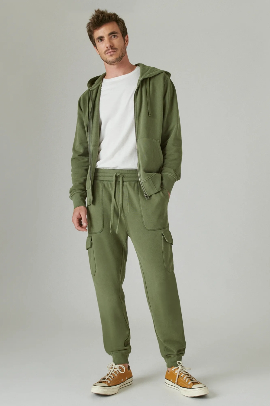 SUEDED TERRY ZIP HOODIE, image 2