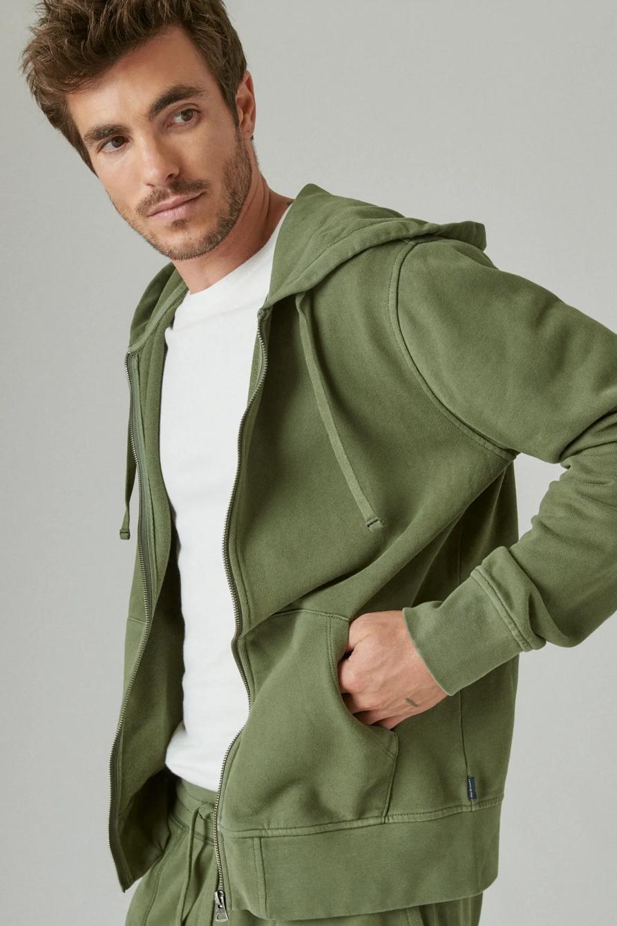 SUEDED TERRY ZIP HOODIE, image 3