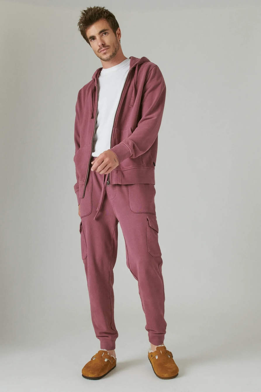 SUEDED TERRY ZIP HOODIE, image 2