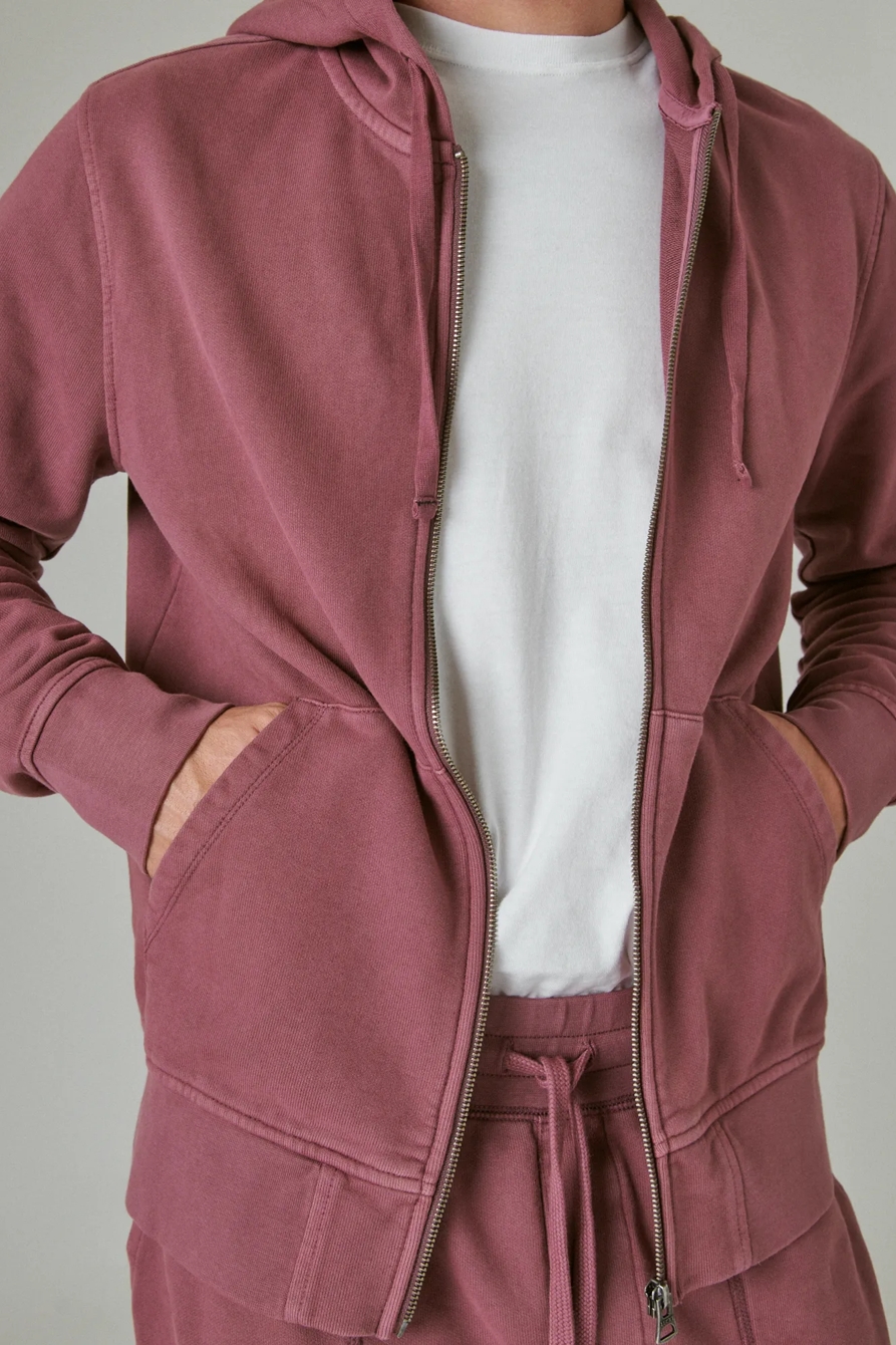 SUEDED TERRY ZIP HOODIE, image 5