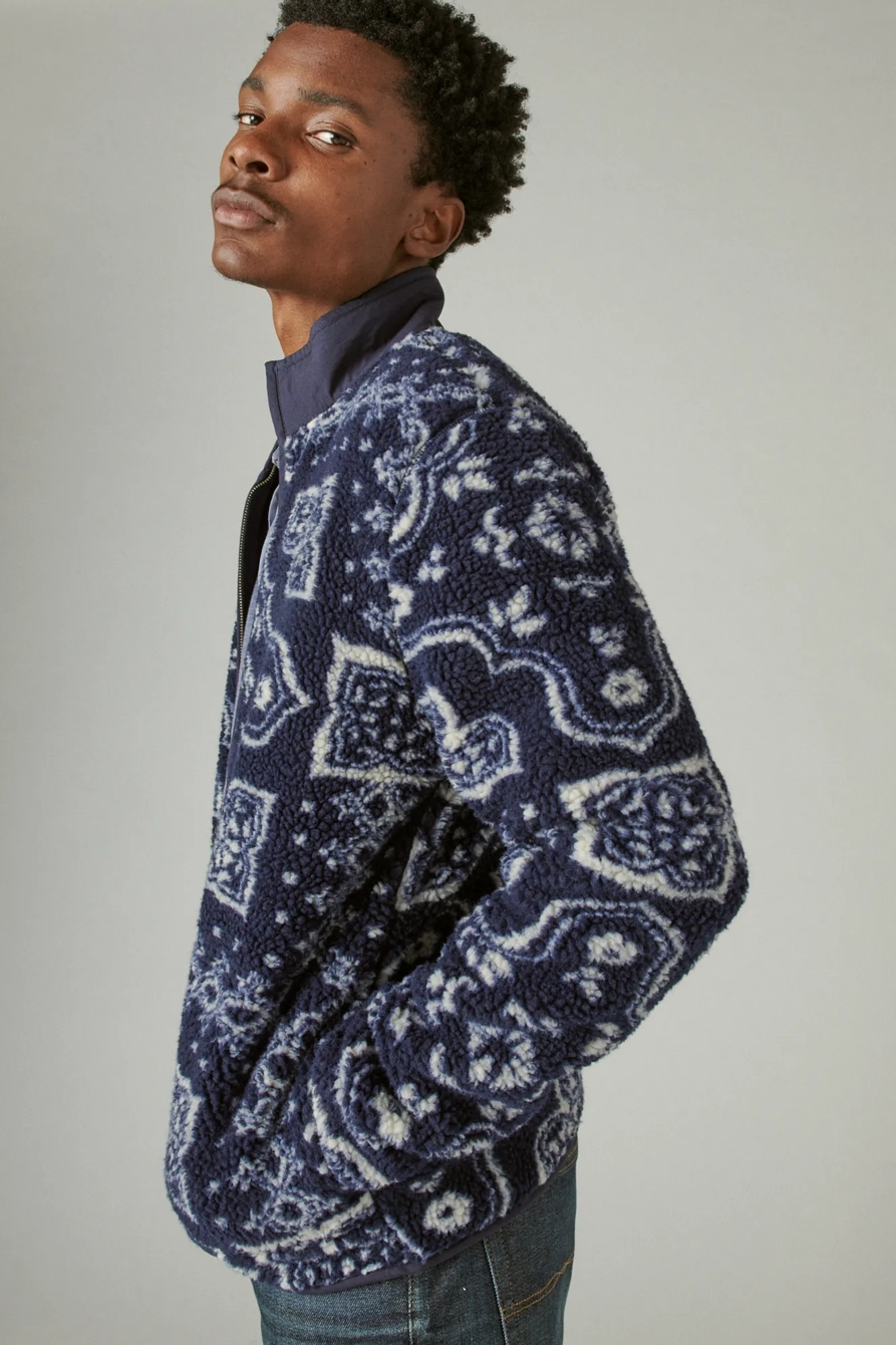 HI-PILE JACQUARD FULL ZIP MOCK NECK, image 3