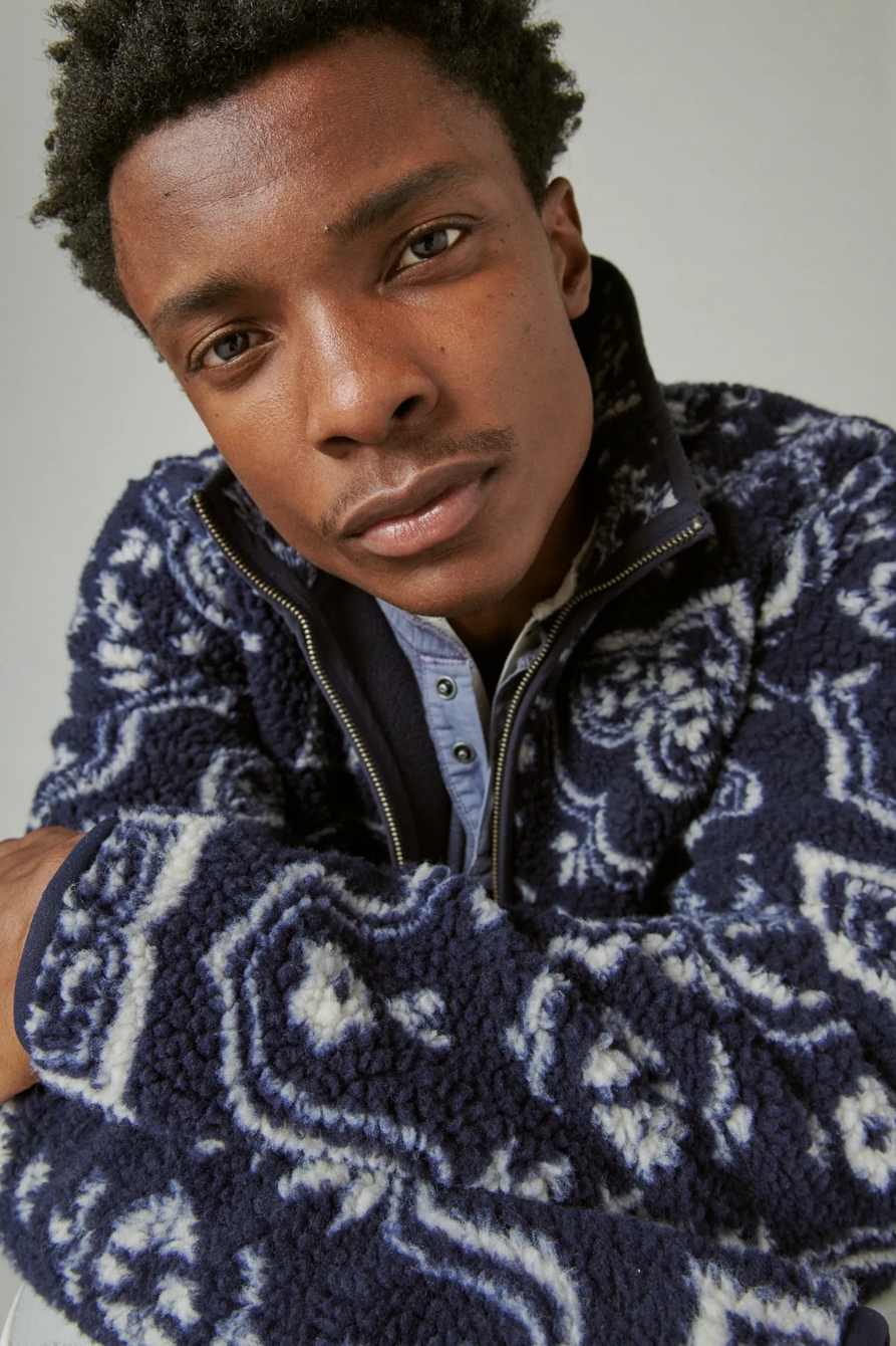 HI-PILE JACQUARD FULL ZIP MOCK NECK, image 6