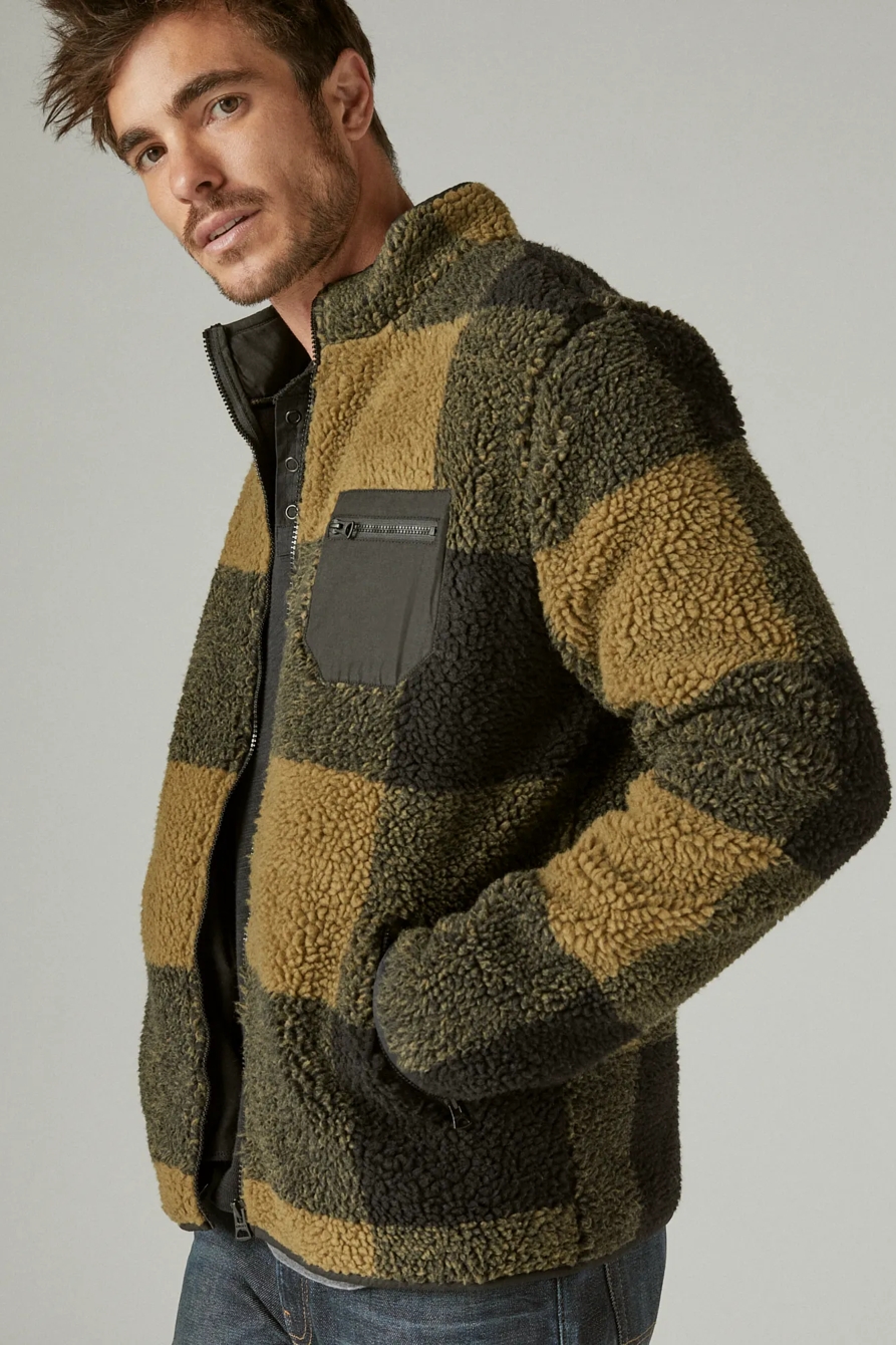PLAID SHERPA MOCK NECK, image 3