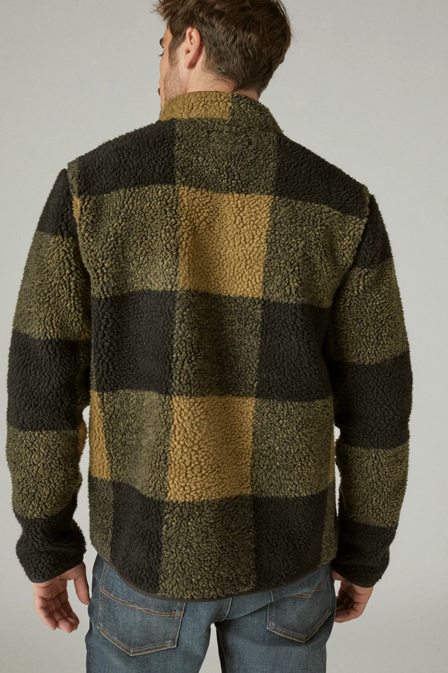 PLAID SHERPA MOCK NECK, image 4