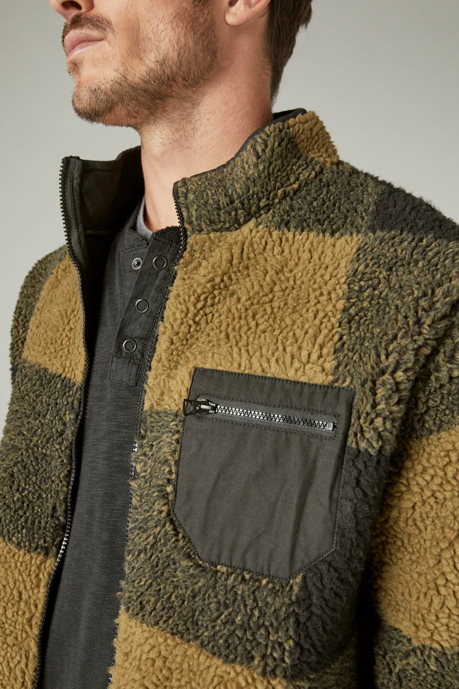 PLAID SHERPA MOCK NECK, image 5
