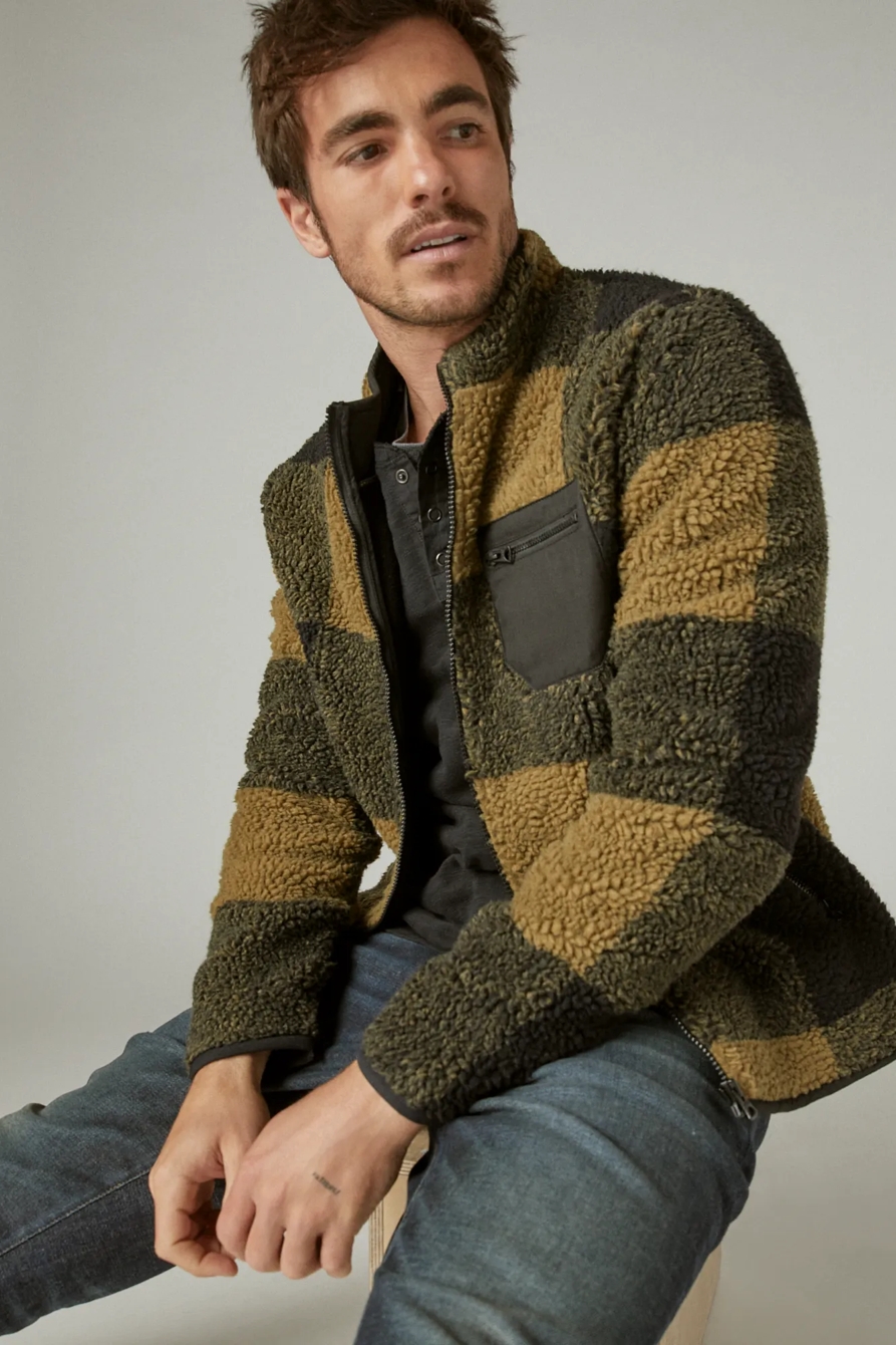 PLAID SHERPA MOCK NECK, image 6