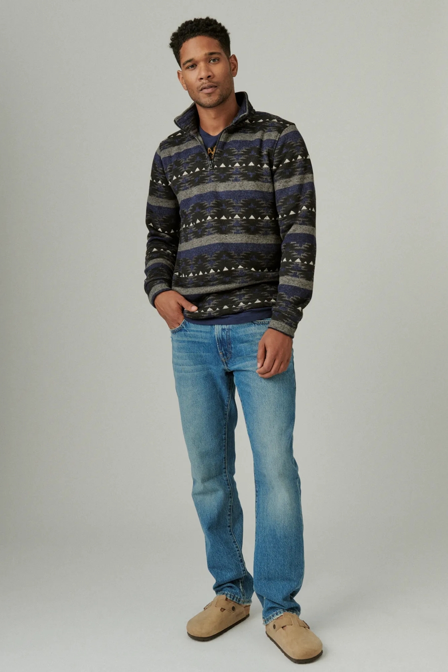 LOS FELIZ FLEECE HALF ZIP MOCK NECK, image 2