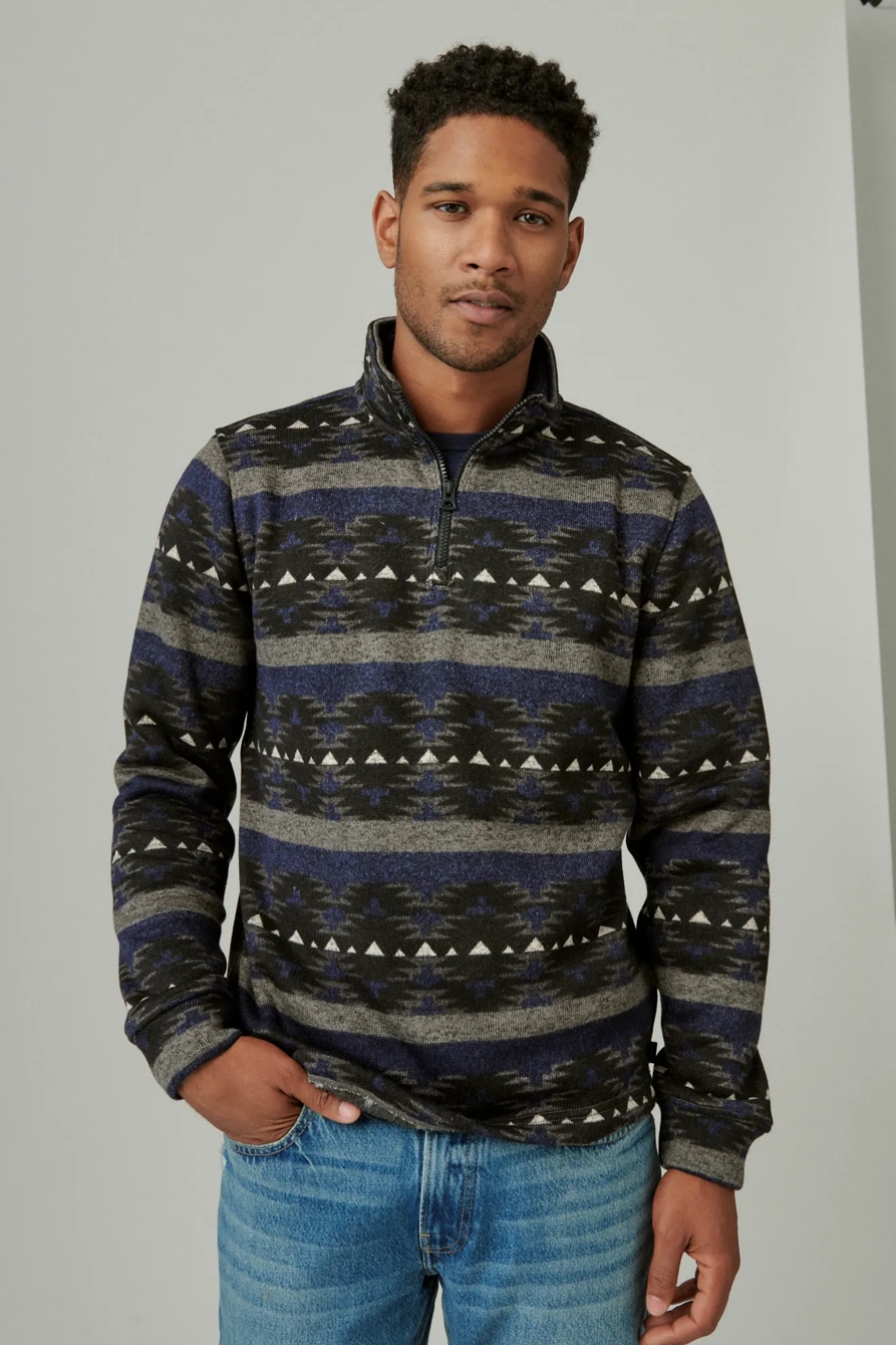 LOS FELIZ FLEECE HALF ZIP MOCK NECK, image 3