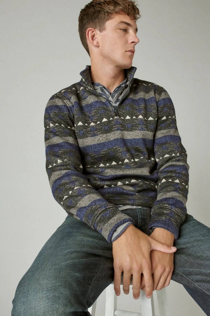 LOS FELIZ FLEECE HALF ZIP MOCK NECK, image 5