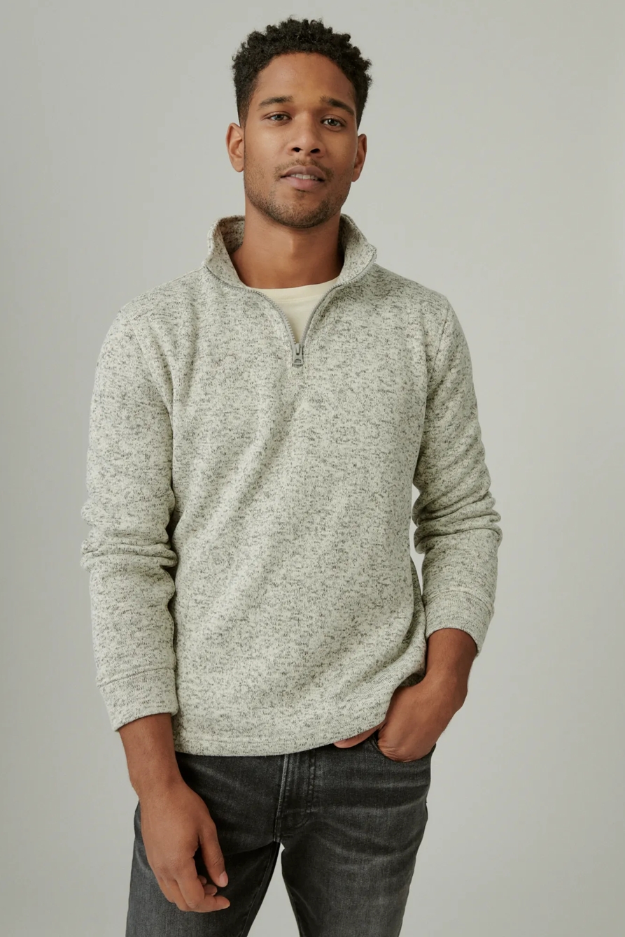 LOS FELIZ FLEECE HALF ZIP MOCK NECK, image 2