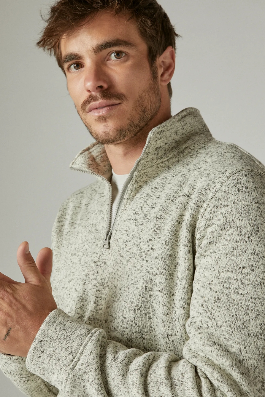LOS FELIZ FLEECE HALF ZIP MOCK NECK, image 5