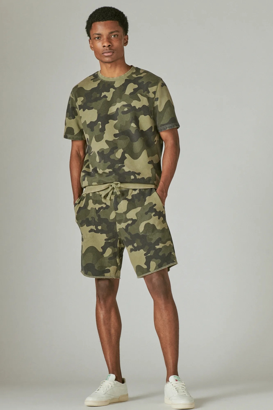 SUEDED TERRY SHORT SLEEVE CAMO CREW, image 2