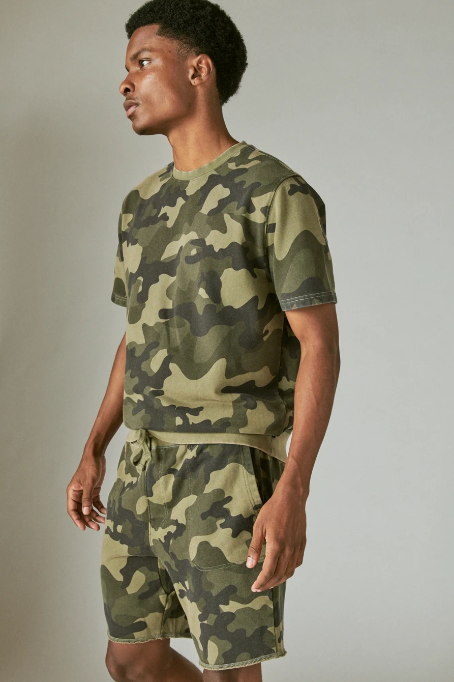 SUEDED TERRY SHORT SLEEVE CAMO CREW, image 3