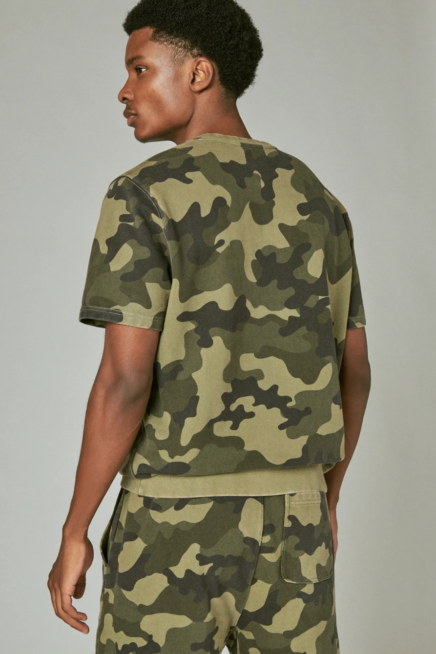 SUEDED TERRY SHORT SLEEVE CAMO CREW, image 4
