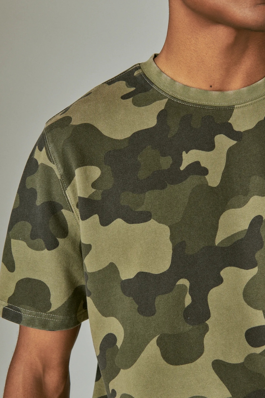 SUEDED TERRY SHORT SLEEVE CAMO CREW, image 5