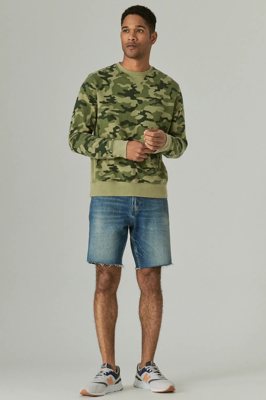 SUEDED FLEECE TERRY CREW SWEATSHIRT, image 2