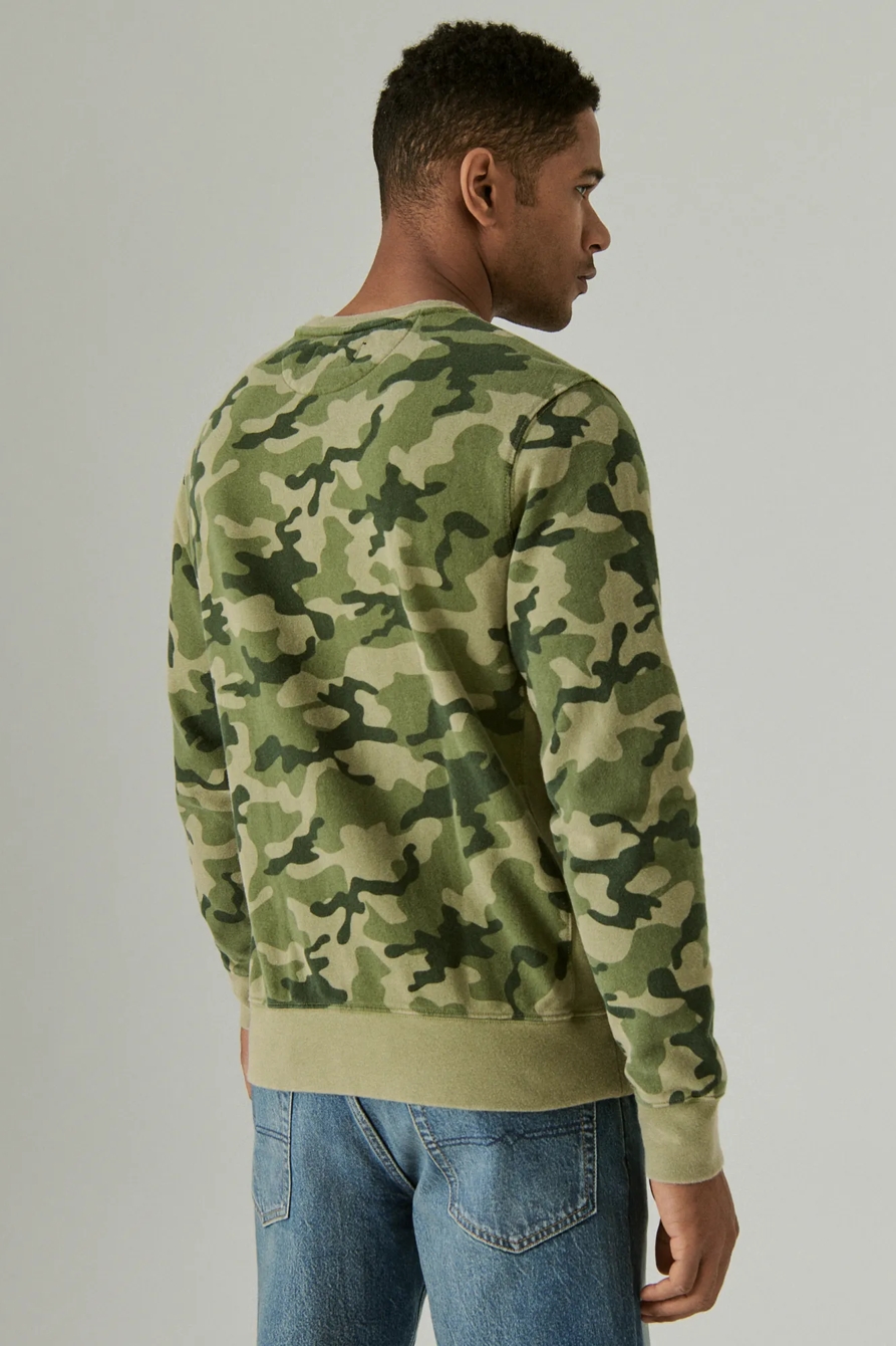SUEDED FLEECE TERRY CREW SWEATSHIRT, image 4