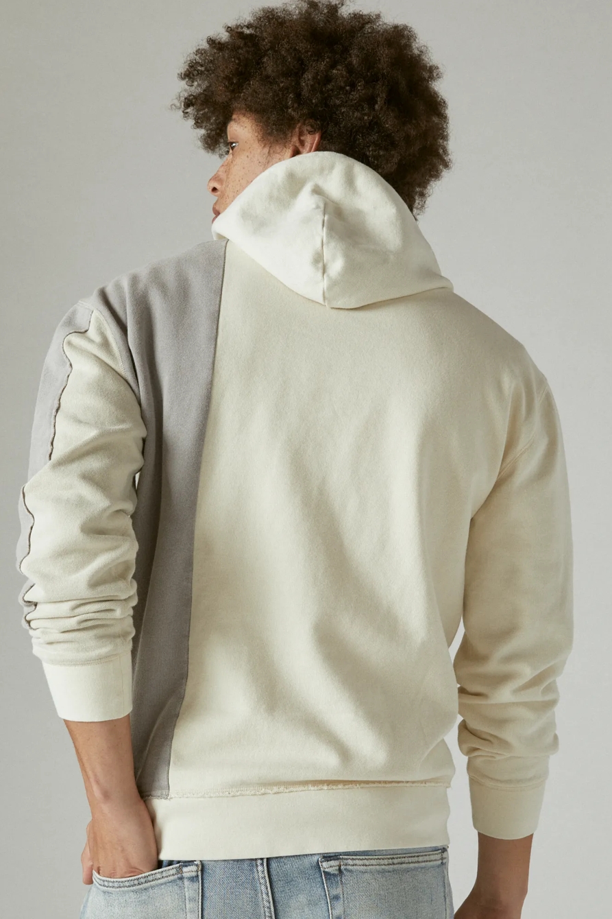 SUEDED TERRY PATCHWORK HOODIE, image 4