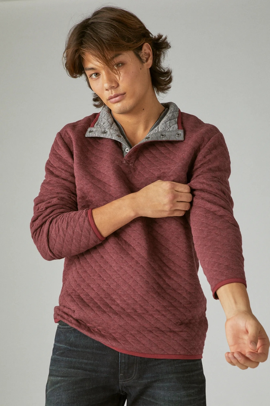 WEEKEND JERSEY QUILTED MOCK NECK POPOVER, image 2