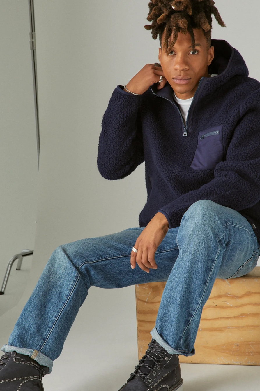 SOLID HI-PILE UTILITY HALF ZIP HOODIE, image 2