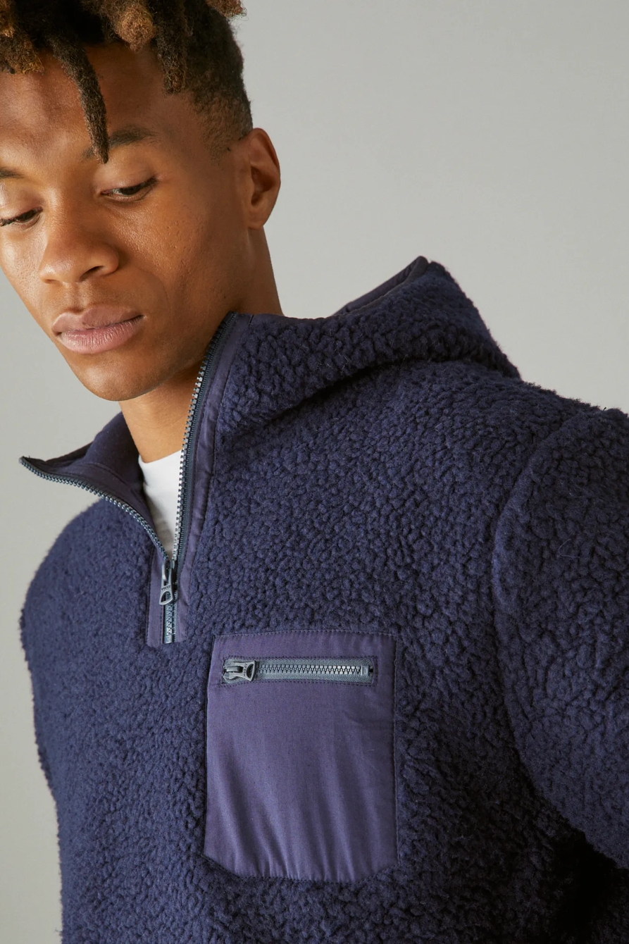 SOLID HI-PILE UTILITY HALF ZIP HOODIE, image 3