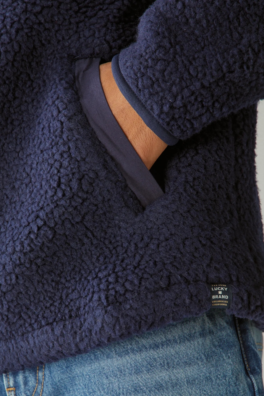 SOLID HI-PILE UTILITY HALF ZIP HOODIE, image 4