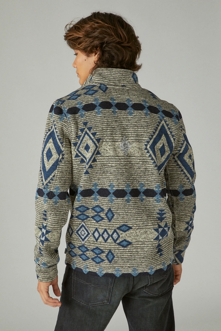 SOUTHWESTERN PRINT LOS FELIZ FLEECE HALF ZIP MOCK NECK, image 3