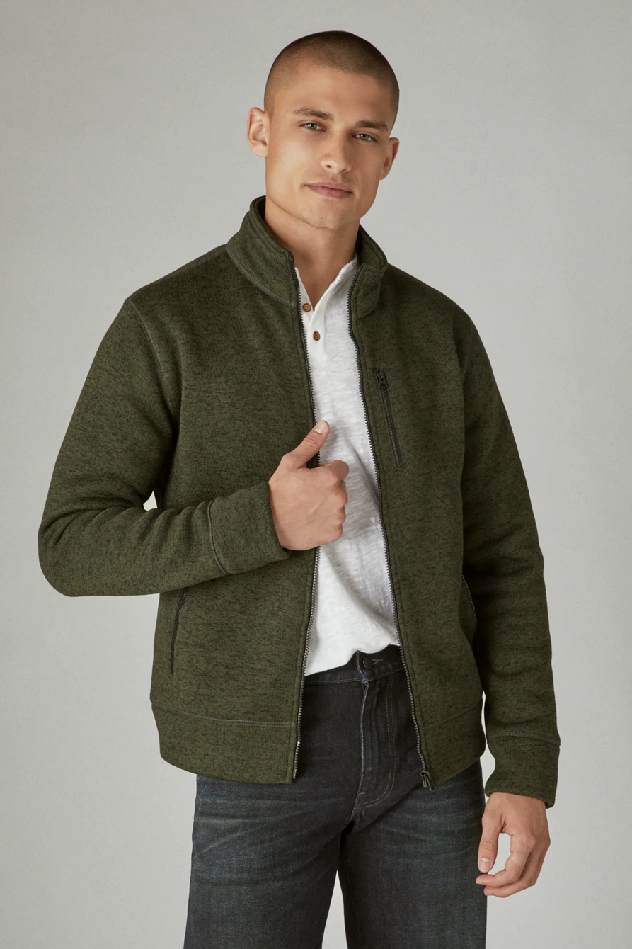 LOS FELIZ FLEECE FULL ZIP MOCK NECK, image 1