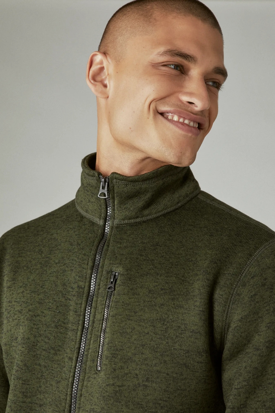 LOS FELIZ FLEECE FULL ZIP MOCK NECK, image 3