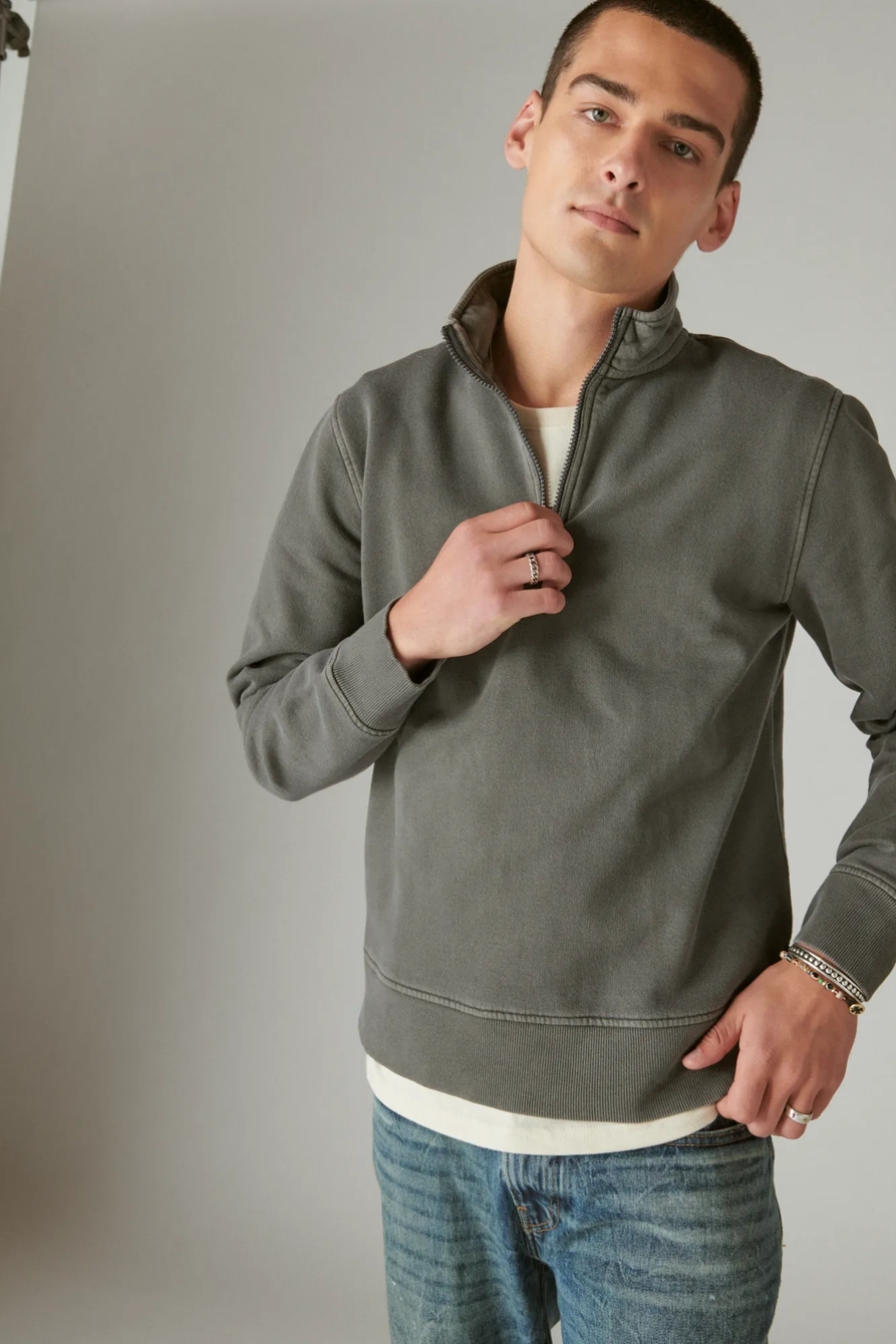 CLOUD SOFT FLEECE HALF ZIP MOCK NECK, image 1